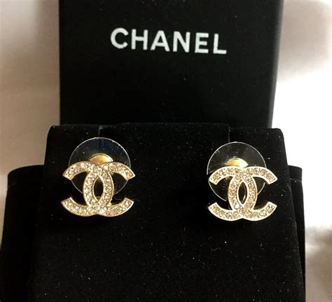 chanel c stud earrings|Chanel cc earrings original.